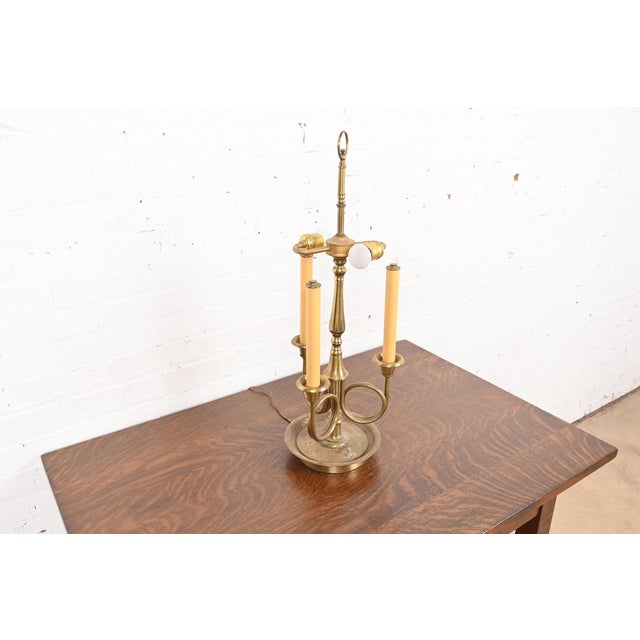 Ralph Lauren Ralph Lauren Style Regency Brass Candlestick Bouillotte Table Lamp For Sale - Image 4 of 9