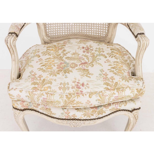 Louis XV Style Cane Paneled Back Fauteuil For Sale - Image 4 of 6