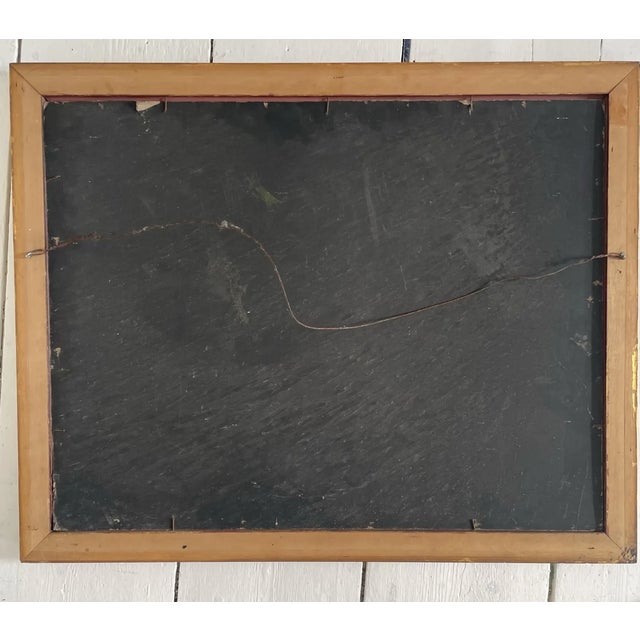 19th Century Landscape Oil Painting on Panel Framed in Golden Wood For Sale - Image 4 of 5