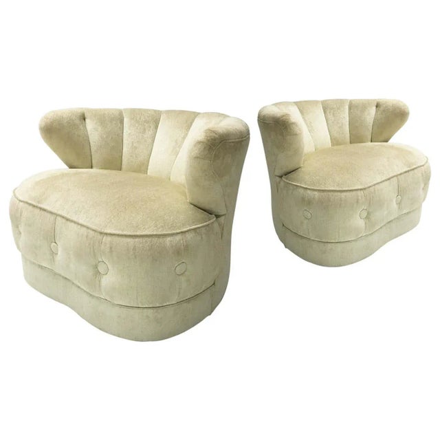 Cream Club Chairs by James Mont - A Pair For Sale - Image 8 of 8