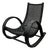 Baker Modern Nero Finish Rattan and Woven Rawhide Rollick Rollick Rocking Chair For Sale