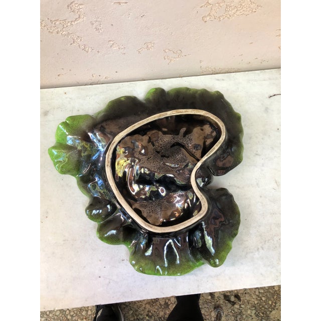 Ceramic C.1950 Oversize Majolica Leaf Vallauris For Sale - Image 7 of 8