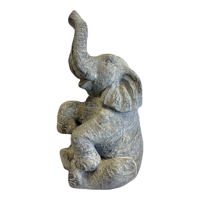 Vintage Cast Elephant Statue For Sale