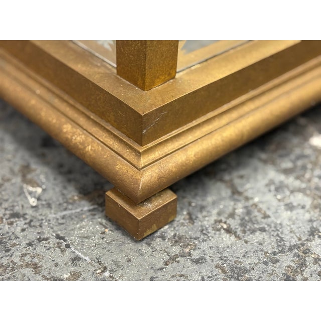 Vintage Metal + Mirrored Column Pedestal For Sale - Image 9 of 12