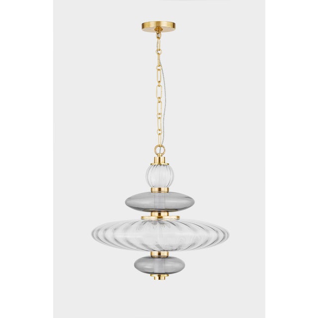 2020s Hudson Valley Lighting Williams 19 in. 1 Light Pendant in Aged Brass Finish For Sale - Image 5 of 6