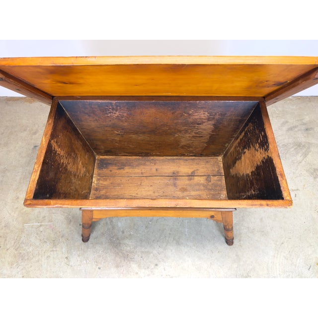 Brown Antique Pine 19th Century Pennsylvania Dough Box Proving Chest Trough Console Table For Sale - Image 8 of 12