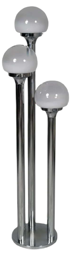 Mid-Century Glass and Chrome Floor Lamp