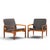 Hans Olsen for Juul Kristensen Model 519 Mid Century Danish Teak and Cane Chairs - Pair Each chair measures: 27.5 wide x...