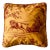 Toile De Jouy Throw Pillow Cover, Hivers Pattern, Red and Gold, 20-Inch Square For Sale