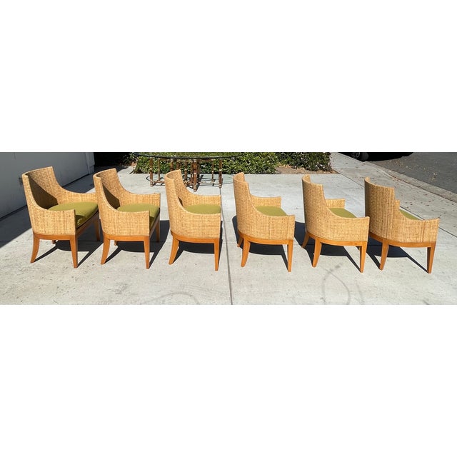 6 Authentic McGuire Vintage Dining Chairs, Umbria Collection by Orlando Diaz-Azcuy For Sale In San Diego - Image 6 of 12