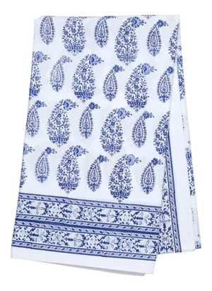 Malabar Multi-Paisley Tablecloth, 4-seat table - Deep Blue