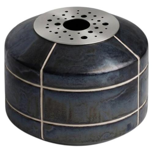 Navazi Decoration Vase in Scorched Coal Ceramic and Stainless Steel by Svitanok For Sale - Image 9 of 9