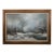 Mid 20th Century Large Signed H. Wood Original Oil Painting of European Winter Village Landscape – Framed For Sale