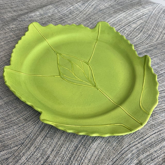 Late 20th Century South African Mustard Seed and Moonshine Leaf Ceramic Serving Platter For Sale - Image 5 of 7