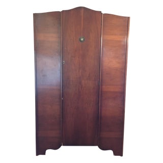 Mid-Century Deco Style Walnut Armoire For Sale