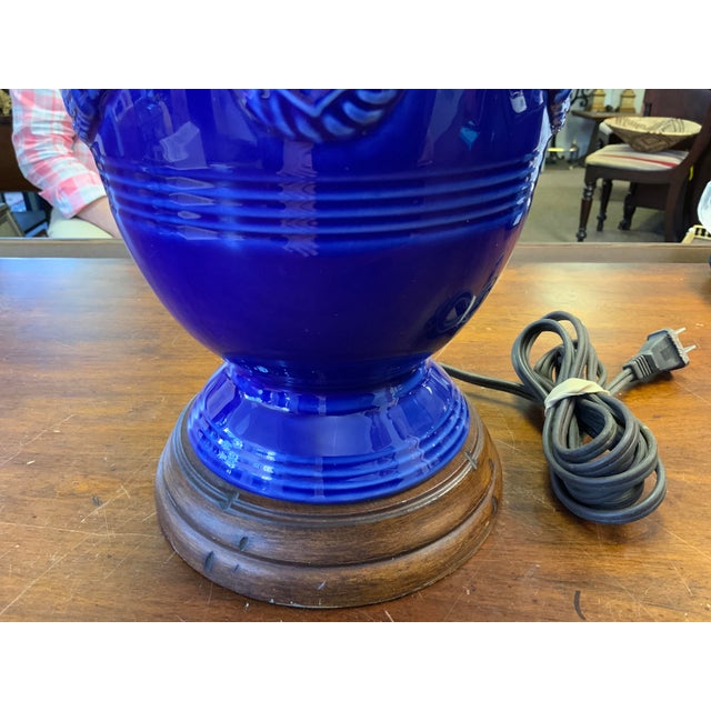 Pierre Deux Lamp, French farm house style. Ceramic and wood. Measures 16” from base to top of socket.