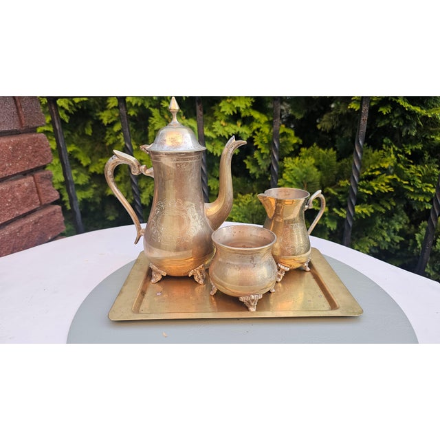 Antique Brass Tea Service from EPNS, 1890s, Set of 4 For Sale - Image 12 of 12