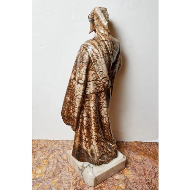 Stone 1900's Alabaster Sculpture of Dante, circa 1910 For Sale - Image 7 of 7