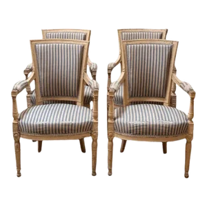 18th Century French Louis XVI – Directoire Fauteuils Armchairs- Set of 4