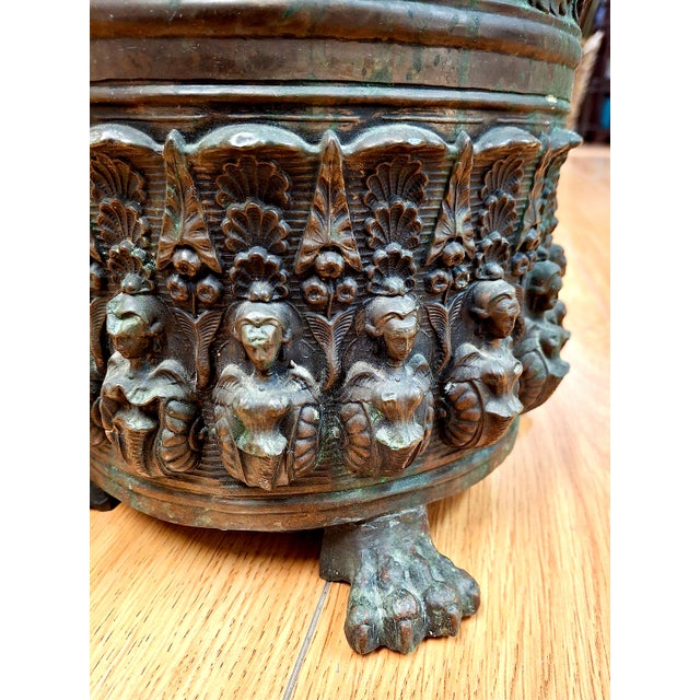 Antique Brass Repoussé Umbrella Stand For Sale - Image 12 of 17