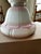 American Vintage Pink and White Shade on White Metal Flush Mount Fixture For Sale - Image 3 of 6