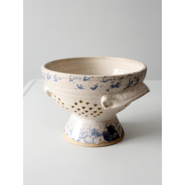 Vintage Handmade Studio Pottery Colander For Sale - Image 11 of 15