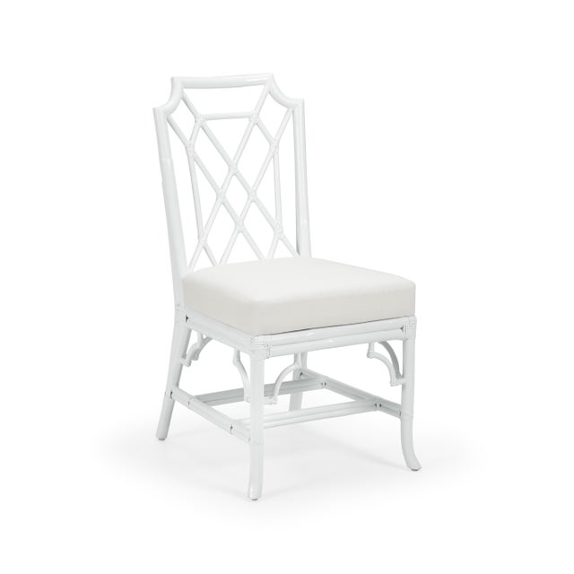 Traditional Wild Palm Side Chair, White For Sale - Image 3 of 3