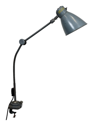 Large Industrial Grey Workshop Table Lamp, 1960s