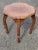 French 1900s Hand Carved Walnut Inlay Side/End Table For Sale - Image 3 of 7