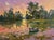 Oil Painting Abandoned Boat on the River Yuriy Suprunchuk For Sale