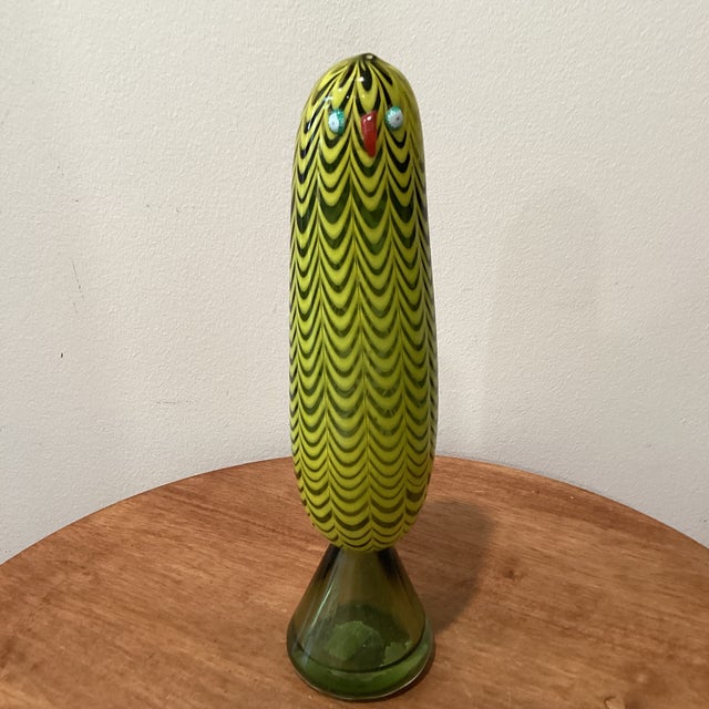 Late 20th Century Vintage Abstract Italian Art Glass Parrot Sculpture Limited Edition # 65/69 For Sale - Image 11 of 12