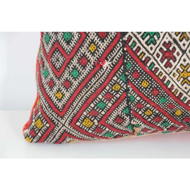 Moroccan African Tribal Throw Kilim Pillow For Sale - Image 12 of 13