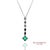 Contemporary Gia Certified Platinum 900 Natural Diamond and Colombian Emerald Pendant For Sale - Image 3 of 13