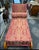 Mid-Century Sculpted Wood Bookshelf Chaise Lounge in Red & Gold Damask For Sale - Image 4 of 12