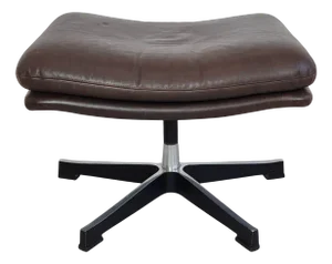 Leather Ottoman by André Vandenbrouck, 1960s
