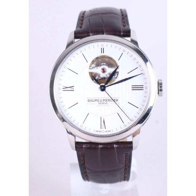 Baume & mercier. "classima open heart" watch, ref. M0a10274/65802; round stainless steel case (diameter = 40 mm, excluding...
