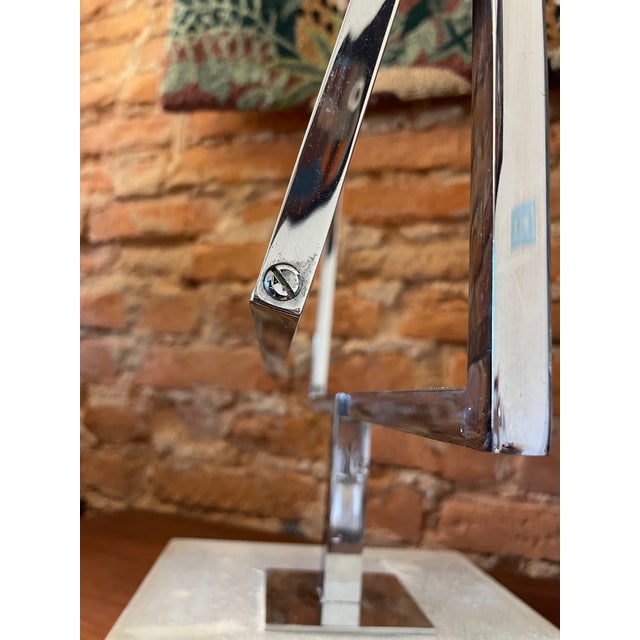 Vintage Charles Hollis Jones Chrome & Lucite Double-Sided Tiltable Vanity Mirror For Sale In Philadelphia - Image 6 of 8