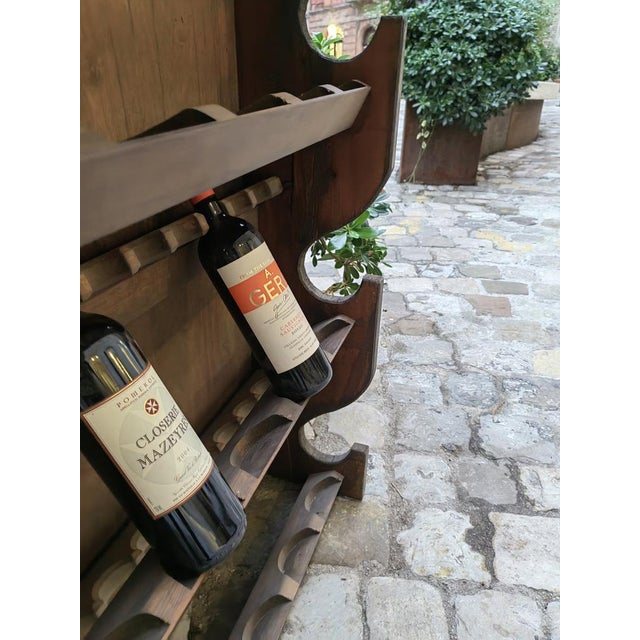 Wood Vintage Bottle Holders in Walnut Painted Fir, 1980s, Set of 2 For Sale - Image 7 of 15