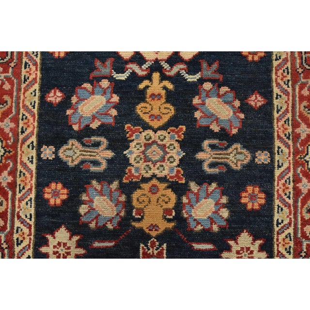 Blue Kazak Runner 2’9” X 9’5” Blue Wool Traditional Hand-Knotted Oriental Rug For Sale - Image 8 of 14