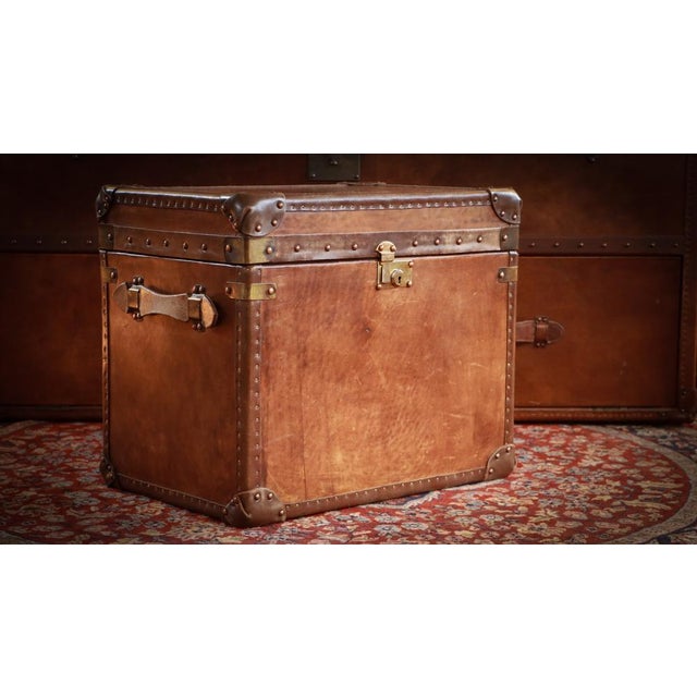 Vintage Officers Campaign White Star Trunk in Leather, 2010s For Sale - Image 11 of 18