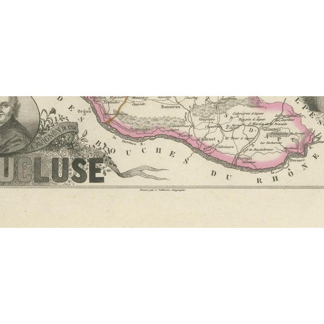 19th Century Antique Map of the Vaucluse, Avignon and Petrarchs Laura, 1860 For Sale - Image 5 of 12