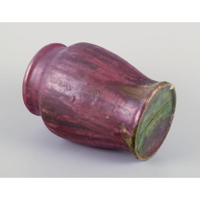 1920s Danish Matte and Shiny Glazed Ceramic Vase by Søren Kongstrand, 1920s For Sale - Image 5 of 7