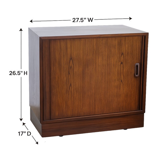 Brown Vintage Danish Rosewood Sliding Door Cabinet by Hundevad & Co. | Made in Denmark For Sale - Image 8 of 8
