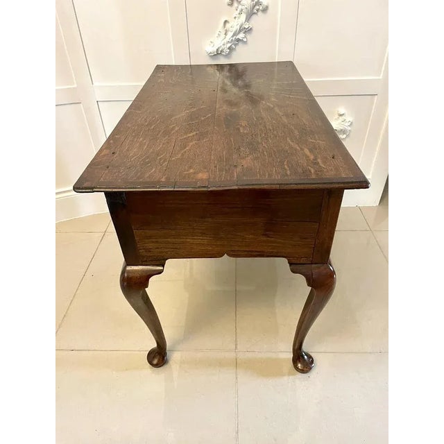 Wood Antique George III Oak Lowboy For Sale - Image 7 of 14