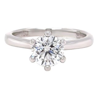 Gia 18ct White Gold Diamond Engagement Ring 1.01ct 3.62g, Size 4.5 For Sale