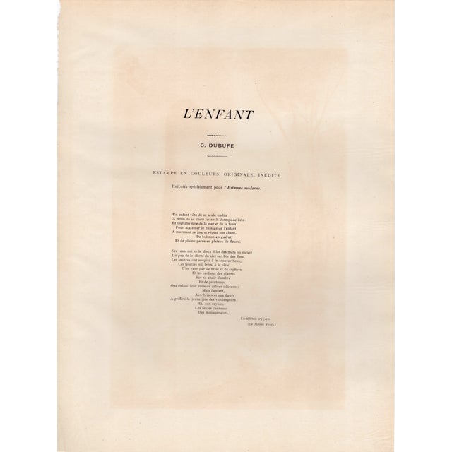 Guillaume Dubufe, L'Enfant, 1899, Original Lithograph For Sale - Image 6 of 9