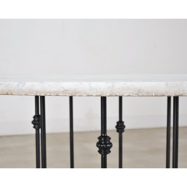 Italian Round Iron Carrara Marble Center or Garden Table For Sale - Image 15 of 15