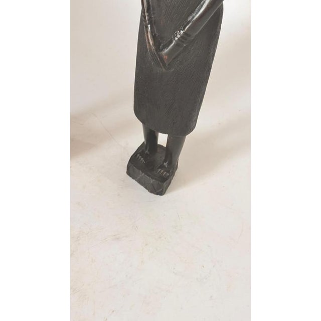 African Sculptures in Heavy Hardwood, Set of 2 For Sale - Image 9 of 15