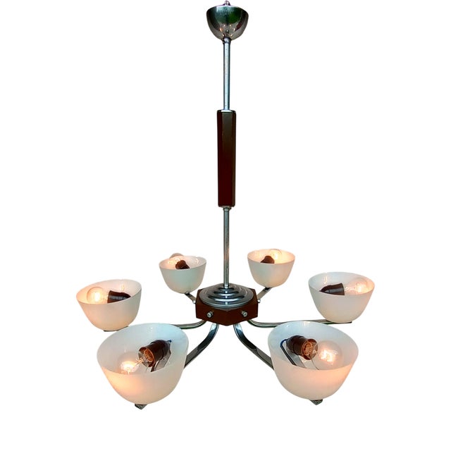 Art Deco Chandelier, 1940s For Sale