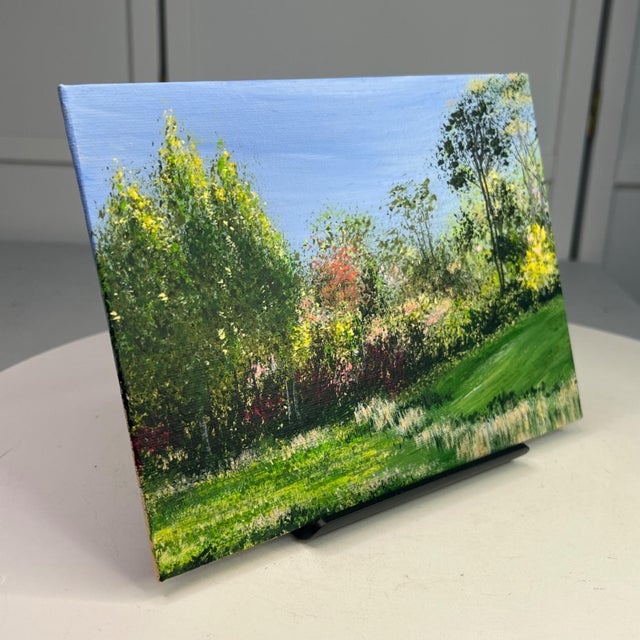 Contemporary A Beautiful View Acrylic Landscape Painting 6" X 8" Original Wall Art - Unframed For Sale - Image 3 of 7